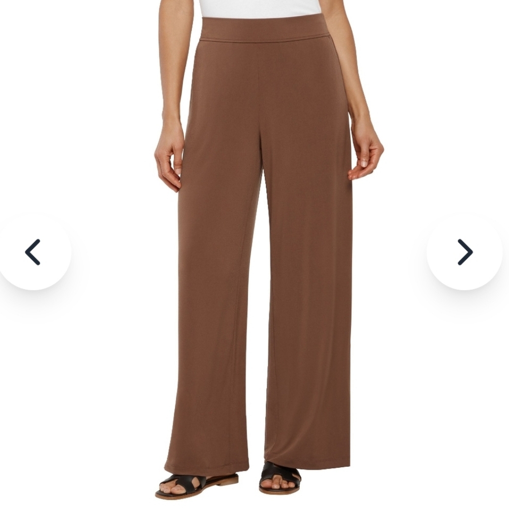 Women's High-Rise Wide & Loose Leg Lightweight Pants - Brown - Three Dots - XS